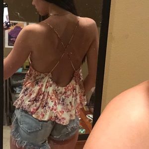 Backless floral tank